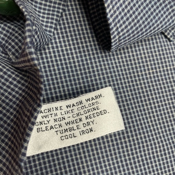 Van Heusen Micro Plaid Long Sleeve Shirt Size 16.5 - Picture 4 of 7